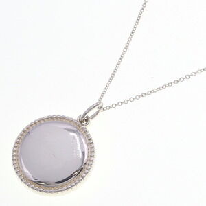 Tiffany Round Necklace Silver Pendant Choker Accessory CO